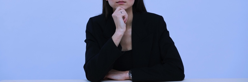 Woman sitting at a table